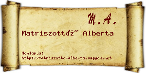 Matriszottó Alberta névjegykártya